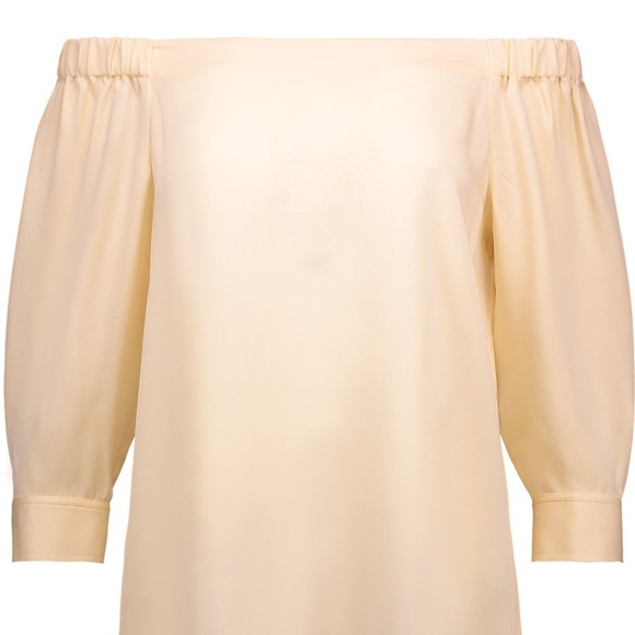 THEORY NEW Peach Cream Silk Joscla Poplin Top NEW - Picture 2 of 6